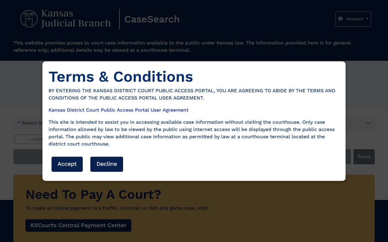 Kansas CaseSearch for Leavenworth County court records after arrest